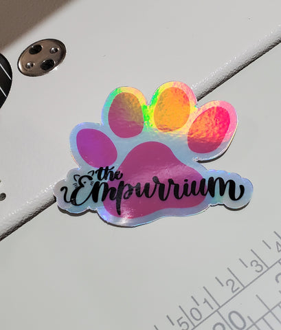 Holographic The Empurrium Pawprint Logo Sticker
