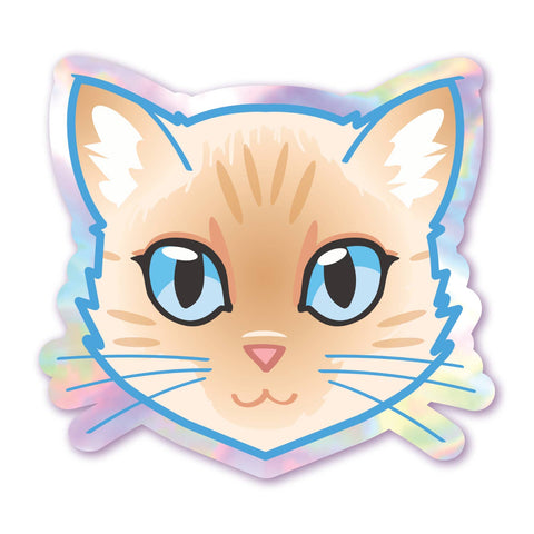 Flame Point Kitty - Holographic Cat Sticker