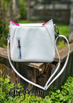 White Glitter with Rainbow Cat Handbag