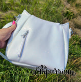 White Glitter with Nickel Cat Handbag