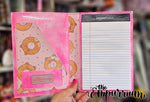 Donut Cats with Hot Pink Glitter - Notepad Cover