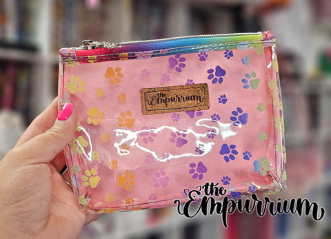 Clear Rainbow Paws - Pink - Midnight Kiss Pouch