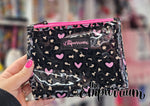 Clear Leopard Hearts - Black - Midnight Kiss Pouch