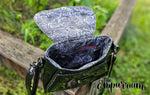 Black Glitter and Roses Cat Handbag