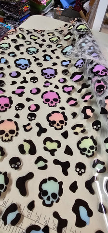 Rainbow Skull Leopard - Clear Printed TPU Vinyl RETAIL