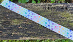 Rainbow Paw Prints - White - 1" Wide Webbing