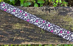 Leopard Hearts - White - 1" Wide Webbing