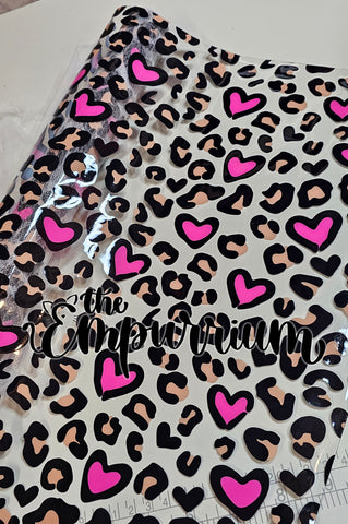 Leopard Hearts - Clear Printed TPU Vinyl RETAIL