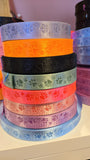 Black - Debossed Paw Print Webbing - 1" Wide Webbing