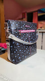Harmonica Handbag - Grey Cat Leopard
