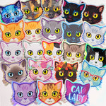 Black Cat - Yellow Eyes - Holographic Cat Sticker