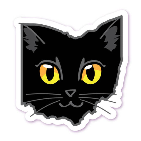 Ohio Cat Sticker - Black