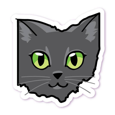 Ohio Cat Sticker - Dark Grey