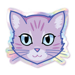 Purple Tabby - Holographic Cat Sticker