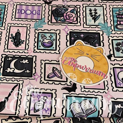 Pastel Spooky Stamps - Cotton Woven by the HALF Yard