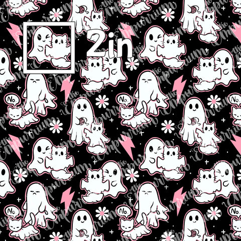 Ghost Walking Cat - Cotton Woven by the HALF Yard