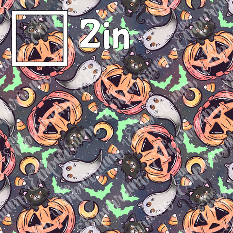 Kitty Pumpkins - Smooth Vinyl Roll