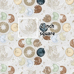 Light Moon Phase Cats - Cotton Woven by the HALF Yard