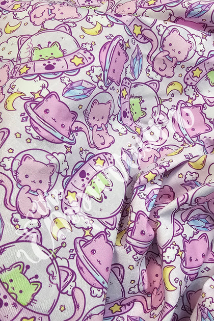 Space Kitties - Cotton Woven by the HALF Yard