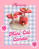 Mini Cat Condo with two mini flexi cats 3D Printed - PREORDER