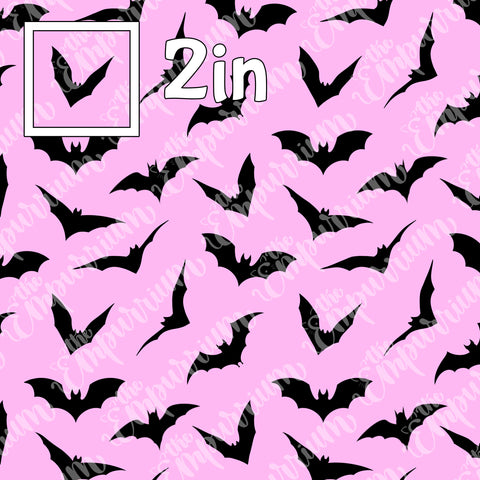 Pink and Black Bats - Smooth Vinyl Roll
