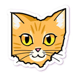 Ohio Cat Sticker - Orange Tabby