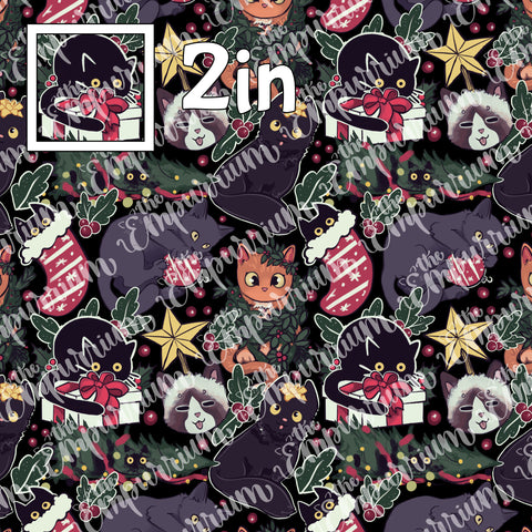Hexmas Cats Black - WPCotton