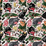 Hexmas Cats Cream - Smooth Vinyl Roll