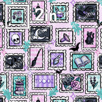 Pastel Spooky Stamps - Cotton Woven by the HALF Yard