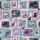 Pastel Spooky Stamps - Cotton Woven by the HALF Yard