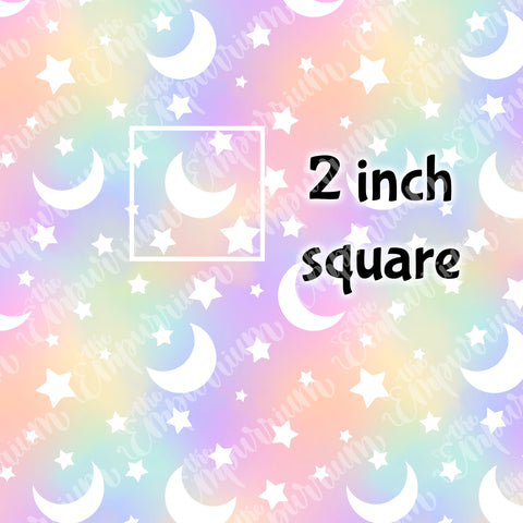 Pastel Moon and Stars - Smooth Vinyl Roll