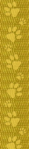 Yellow - Debossed Paw Print Webbing - 1" Wide Webbing