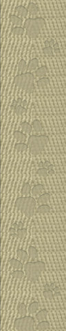 Beige - Debossed Paw Print Webbing - 1" Wide Webbing