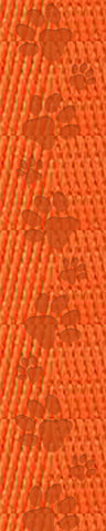 Pumpkin Orange - Debossed Paw Print Webbing - 1" Wide Webbing