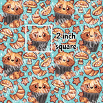Trash Muffins Teal - Smooth Vinyl Roll