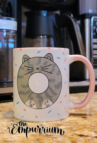 Donut Cat 11oz Mug - Grey Tabby