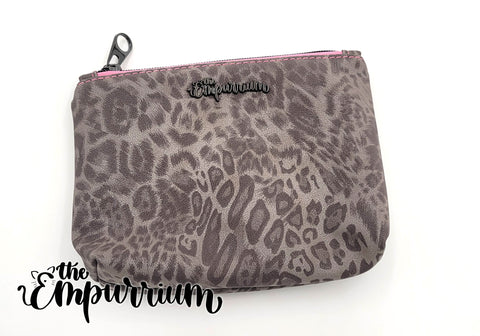 Grey and Pink Leopard - Midnight Kiss Pouch