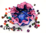 Dice / Jewelry Bag- Critical Rose - Blue and Pink
