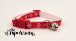 Holiday Cat Collar - Snowflakes - Red