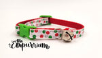 Holiday Cat Collar - Christmas Polka Dots - Red/Green
