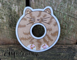 Donut Cat Vinyl Sticker - Brown Tabby