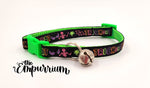 Halloween Cat Collar - Trick or Treat - Lime / Lime