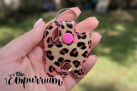 Leopard with Hot Pink Vinyl Keychain