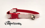 Holiday Cat Collar - Christmas Bling - White/Red